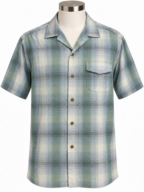 Tommy Bahama Other - Tommy Bahama Original Fit Plaid Short Sleeve Shirt in Green & Blue